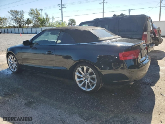 2013 Audi A5 2.0T Premium Plus with VIN WAUJFAFHXDN002897, listed as a Copart auction lot 82931334 with 0 mi miles and Non Repairable. Bid and sale history available at carsss.com. Image 2.