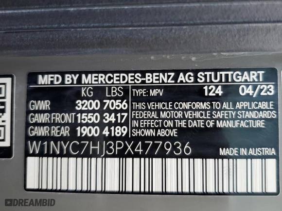 2023 Mercedes-Benz G-Class AMG G 63 with VIN W1NYC7HJ3PX477936, listed as a Copart auction lot 60379704 with NaN miles and Salvage Title. Bid and sale history available at carsss.com. Image 15.