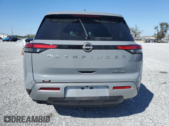 2024 Nissan Pathfinder Platinum with VIN 5N1DR3DH3RC233340, listed as a Copart auction lot 46373455 with 14,057 mi miles and Salvage title. Bid and sale history available at DreamBid. Image 6.
