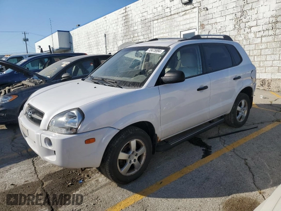 2008 Hyundai Tucson GLS with VIN KM8JM12B08U894675, listed as a Copart auction lot 73475994 with 72,260 mi miles and Clean Title. Bid and sale history available at carsss.com. Image 1.