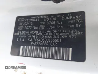 2013 Hyundai Veloster w/Black Int с VIN KMHTC6AD5DU166601, выставлен на аукционе IAAI как лот 42182995 с пробегом 143 106 миль миль и . История ставок и продаж доступна на DreamBid. Изображение 9.
