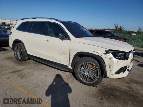 2021 Mercedes-Benz GLS with VIN 4JGFF5KE2MA390822, listed as a Copart auction lot 80449323 with 18,461 mi miles. Bid and sale history available at carsss.com. Image 4.
