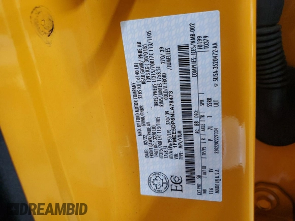 2022 Ford Bronco z VIN 1FMEE5DP6NLA78473, wystawiony jako Copart lot #60377125 z przebiegiem 36 566 mil mil oraz Szkoda całkowita • Salvage title. Historia ofert i sprzedaży dostępna na DreamBid. Obrazek 13.
