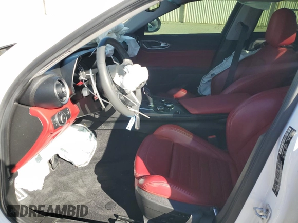 2019 Alfa Romeo Giulia Ti Sport with VIN ZARFAMBN8K7605679, listed as a Copart auction lot 80492424 with 27,295 mi miles and Salvage Title. Bid and sale history available at carsss.com. Image 7.