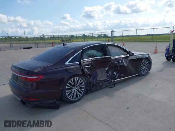 2019 Audi A8 z VIN WAU8DAF85KN004784, wystawiony jako IAAI lot #42414695 z przebiegiem Nie podano mil oraz . Historia ofert i sprzedaży dostępna na DreamBid. Obrazek 4.