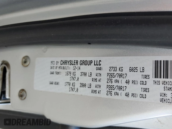 2015 Ram 1500 Tradesman with VIN 3C6JR6AG6FG574512, listed as a Copart auction lot 56474465 with 163,971 mi miles and Salvage title. Bid and sale history available at DreamBid. Image 12.