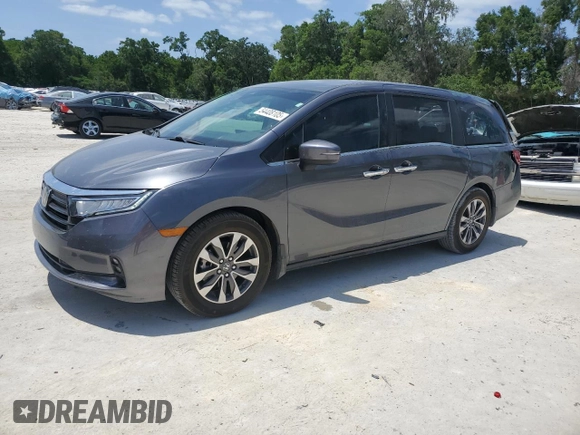2023 Honda Odyssey EX-L z VIN 5FNRL6H67PB059729, wystawiony jako Copart lot #54408105 z przebiegiem 67 998 mil mil oraz Szkoda całkowita • Salvage title. Historia ofert i sprzedaży dostępna na DreamBid. Obrazek 1.