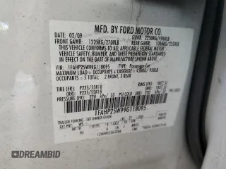 2009 Ford Taurus Limited with VIN 1FAHP25W99G118095, listed as a Copart auction lot 72501104 with 273,259 mi miles and Salvage Title. Bid and sale history available at carsss.com. Image 12.