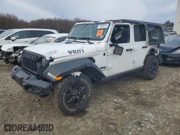 2022 Jeep Wrangler Unlimited Sport with VIN 1C4HJXDG8NW139975, listed as a Copart auction lot 43939515 with 59,812 mi miles and Salvage Title. Bid and sale history available at DreamBid. Image 1.