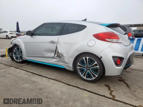 2016 Hyundai Veloster Turbo with VIN KMHTC6AE1GU293410, listed as a Copart auction lot 54422555 with 61,133 mi miles and Salvage title. Bid and sale history available at DreamBid. Image 2.