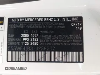 2018 Mercedes-Benz C 300 with VIN 55SWF4JB3JU238202, listed as a IAAI auction lot 41870218 with 83,797 mi miles and . Bid and sale history available at carsss.com. Image 9.