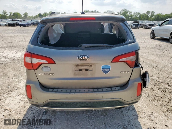 2015 Kia Sorento SX with VIN 5XYKW4A79FG570222, listed as a Copart auction lot 58777605 with 185,242 mi miles and Non repairable. Bid and sale history available at DreamBid. Image 6.