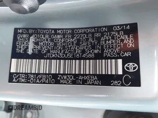 2014 Toyota Prius Four with VIN JTDKN3DU5E1814588, listed as a IAAI auction lot 42073609 with 209,003 mi miles. Bid and sale history available at carsss.com. Image 9.