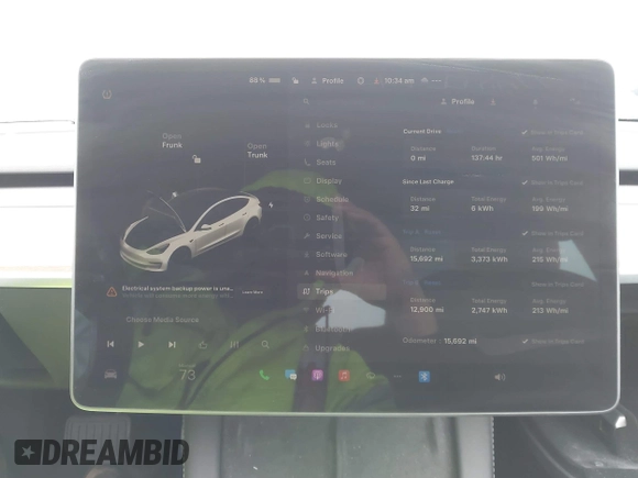 2023 Tesla Model 3 with VIN 5YJ3E1EA6PF432397, listed as a IAAI auction lot 41760895 with 15,692 mi miles and . Bid and sale history available at DreamBid. Image 19.