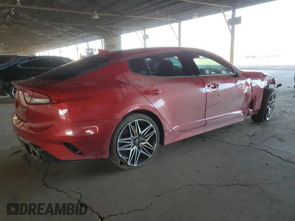 2022 Kia Stinger GT1 with VIN KNAE45LC5N6111464, listed as a Copart auction lot 86928064 with 20,594 mi miles and Salvage Title. Bid and sale history available at DreamBid. Image 3.