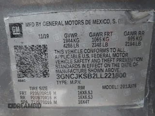 2020 Chevrolet Trax LS with VIN 3GNCJKSB2LL221800, listed as a IAAI auction lot 42196637 with 43,085 mi miles and . Bid and sale history available at DreamBid. Image 9.