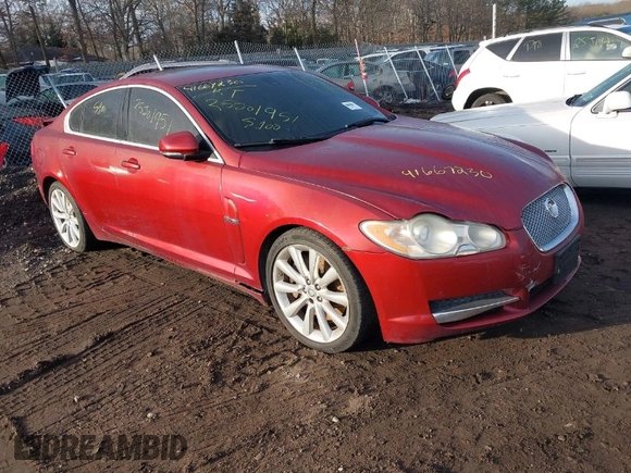 2010 Jaguar XF Premium Luxury with VIN SAJWA0GB3ALR55116, listed as a IAAI auction lot 41667230 with 999,999 mi miles. Bid and sale history available at carsss.com. Image 1.