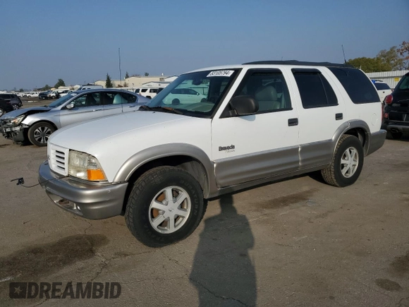 2000 Oldsmobile Bravada z VIN 1GHDT13W9Y2384823, wystawiony jako Copart lot #83105794 z przebiegiem Nie podano mil oraz Tytuł czysty. Historia ofert i sprzedaży dostępna na DreamBid. Obrazek 1.