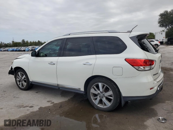 2016 Nissan Pathfinder Platinum with VIN 5N1AR2MN9GC618854, listed as a Copart auction lot 79356124 with 106,784 mi miles and Salvage Title. Bid and sale history available at carsss.com. Image 2.
