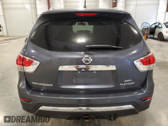 2014 Nissan Pathfinder Platinum with VIN 5N1AR2MM8EC673493, listed as a Copart auction lot 61280545 with 100,569 mi miles and Salvage title. Bid and sale history available at DreamBid. Image 6.