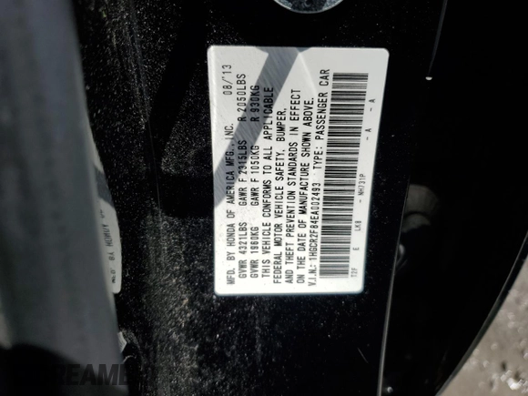 2014 Honda Accord Sedan EX-L with VIN 1HGCR2F84EA002493, listed as a Copart auction lot 51417895 with 117,636 mi miles and Salvage Title. Bid and sale history available at carsss.com. Image 13.
