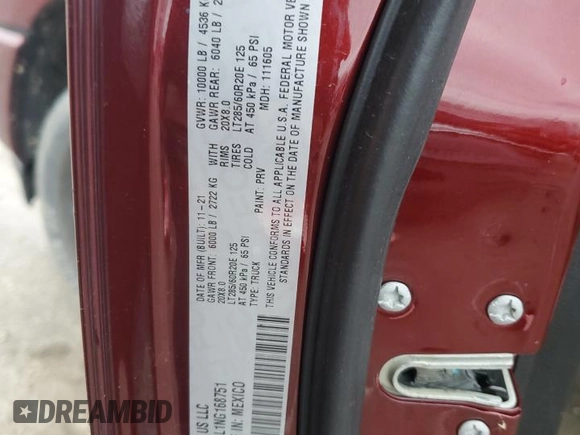 2022 Ram 2500 Lone Star z VIN 3C6UR5DL1NG168751, wystawiony jako Copart lot #87248104 z przebiegiem 96 886 mil mil oraz Szkoda całkowita • Salvage title. Historia ofert i sprzedaży dostępna na DreamBid. Obrazek 12.