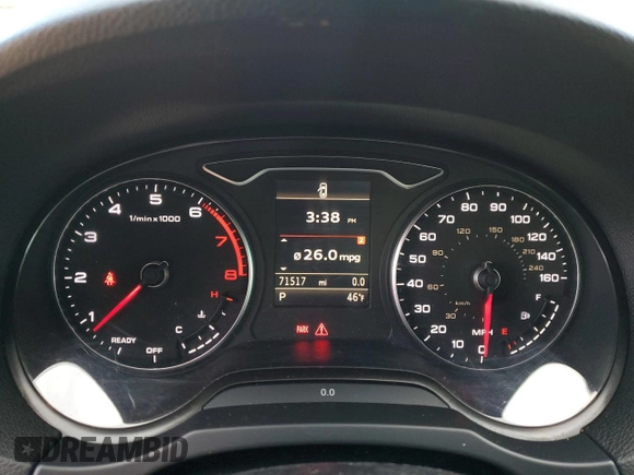 2016 Audi A3 1.8T Premium with VIN WAUA7GFF9G1070778, listed as a Copart auction lot 71440222 with 71,517 mi miles. Bid and sale history available at carsss.com. Image 9.