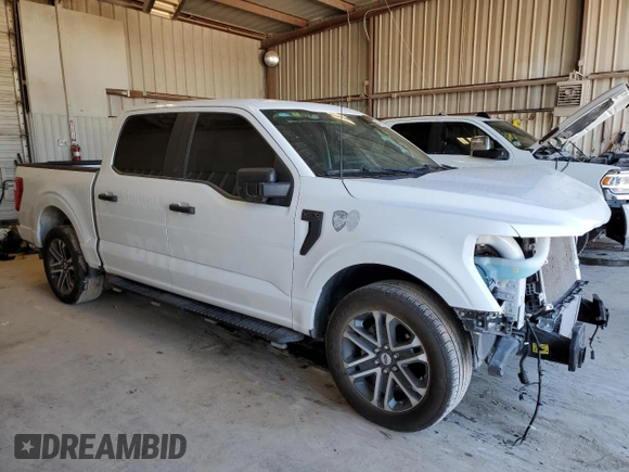 2023 Ford F-150 XL with VIN 1FTEW1CP2PKD69265, listed as a Copart auction lot 44341405 with 15,368 mi miles and Salvage Title. Bid and sale history available at DreamBid. Image 4.