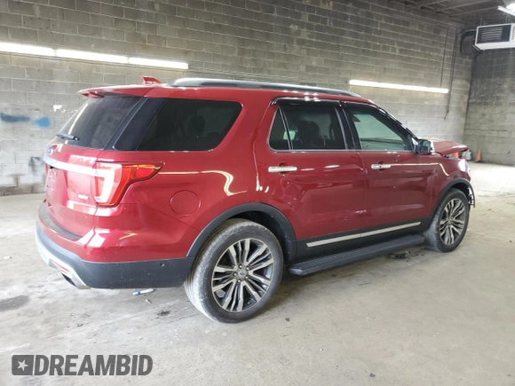 2017 Ford Explorer Platinum with VIN 1FM5K8HTXHGB84262, listed as a Copart auction lot 59266165 with 50,702 mi miles and Salvage title. Bid and sale history available at DreamBid. Image 3.