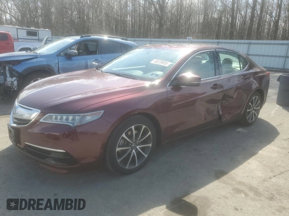 2015 Acura TLX V6 with VIN 19UUB2F37FA020307, listed as a Copart auction lot 48229895 with 69,128 mi miles and Salvage Title. Bid and sale history available at carsss.com. Image 1.