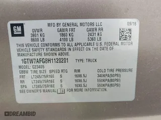 2017 GMC Savana Cargo Van with VIN 1GTW7AFG8H1120201, listed as a IAAI auction lot 41596866 with 1 mi miles. Bid and sale history available at carsss.com. Image 9.