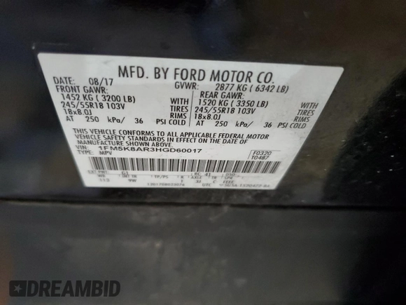 2017 Ford Police Interceptor Utility с VIN 1FM5K8AR3HGD60017, выставлен на аукционе Copart как лот 61681705 с пробегом 157 845 миль миль и Чистый • Clean title. История ставок и продаж доступна на DreamBid. Изображение 13.
