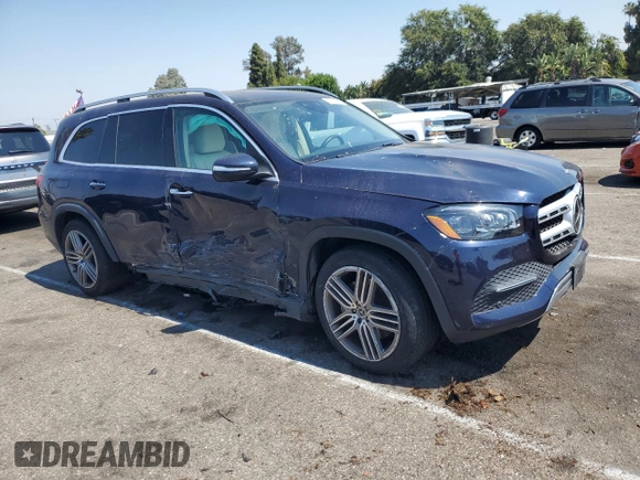 2021 Mercedes-Benz GLS 450 with VIN 4JGFF5KEXMA442665, listed as a Copart auction lot 62712424 with 24,449 mi miles and Salvage Title. Bid and sale history available at DreamBid. Image 4.