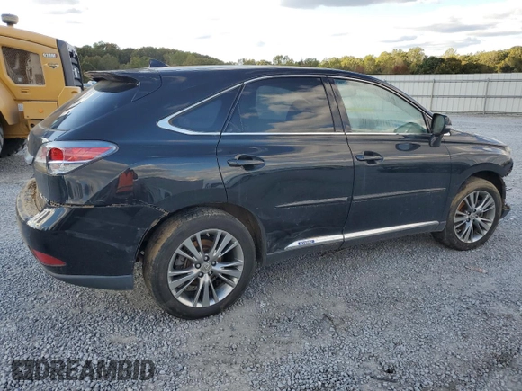 2014 Lexus RX 450h with VIN JTJZB1BA9E2009513, listed as a Copart auction lot 76291594 with Not provided miles and Salvage title. Bid and sale history available at DreamBid. Image 3.