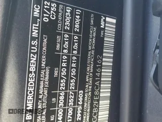 2012 Mercedes-Benz R-Class R 350 BlueTEC with VIN 4JGCB2FE8CA146162, listed as a Copart auction lot 48390725 with 85,939 mi miles and Salvage Title. Bid and sale history available at carsss.com. Image 13.