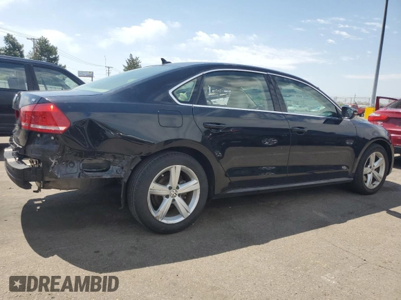 2012 Volkswagen Passat SE with VIN 1VWBP7A35CC027104, listed as a Copart auction lot 53290725 with 97,773 mi miles and Salvage Title. Bid and sale history available at carsss.com. Image 3.
