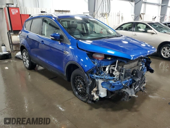 2018 Ford Escape Titanium with VIN 1FMCU9J98JUD07828, listed as a Copart auction lot 59053375 with 101,218 mi miles and Salvage title. Bid and sale history available at DreamBid. Image 4.
