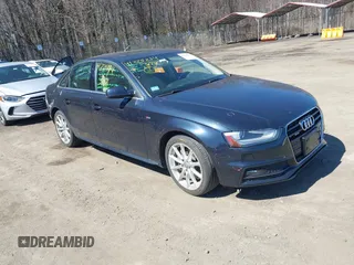 2014 Audi A4 Premium Plus with VIN WAUFFAFL1EN016893, listed as a IAAI auction lot 41825214 with 105,953 mi miles and . Bid and sale history available at DreamBid. Image 1.