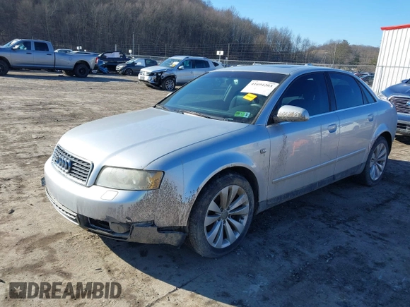 2004 Audi A4 3.0L with VIN WAULT68EX4A011883, listed as a IAAI auction lot 41694203 with 154,968 mi miles. Bid and sale history available at carsss.com. Image 2.