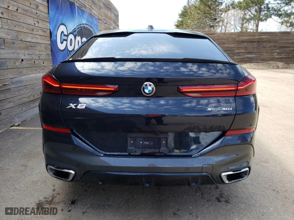 2025 BMW X6 xDrive40i with VIN 5UX33EX03S9X36158, listed as a Copart auction lot 53862325 with 20,035 mi miles and Clean Title. Bid and sale history available at carsss.com. Image 6.