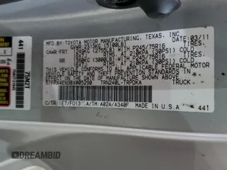 2011 Toyota Tacoma with VIN 5TFPX4EN3BX005290, listed as a Copart auction lot 47660095 with 65,132 mi miles and Salvage Title. Bid and sale history available at carsss.com. Image 13.
