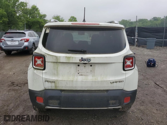 2016 Jeep Renegade Limited with VIN ZACCJBDT4GPC75207, listed as a Copart auction lot 57262285 with 119,336 mi miles and Clean title. Bid and sale history available at DreamBid. Image 6.