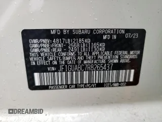 2024 Subaru Impreza with VIN JF1GUABC7R8265437, listed as a Copart auction lot 72610394 with 9,786 mi miles and Salvage Title. Bid and sale history available at carsss.com. Image 12.