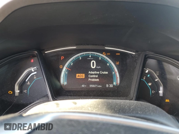 2019 Honda Civic LX with VIN 19XFC2F60KE025306, listed as a Copart auction lot 53949305 with 50,671 mi miles and Salvage Title. Bid and sale history available at DreamBid. Image 9.