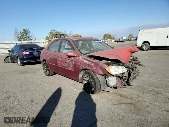 2005 Kia Spectra LX with VIN KNAFE122855108907, listed as a Copart auction lot 77502354 with Not Provided miles and Salvage Title. Bid and sale history available at carsss.com. Image 10.