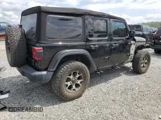 2018 Jeep Wrangler Unlimited Rubicon with VIN 1C4HJXFG8JW232955, listed as a Copart auction lot 49898225 with 22,717 mi miles and Salvage title. Bid and sale history available at DreamBid. Image 3.