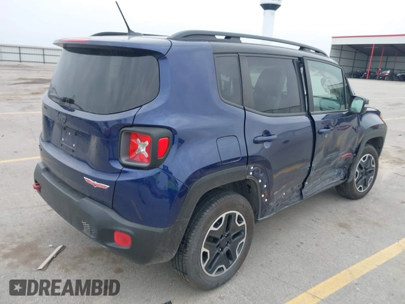 2016 Jeep Renegade Trailhawk with VIN ZACCJBCTXGPD30986, listed as a IAAI auction lot 41970876 with 55,814 mi miles and . Bid and sale history available at carsss.com. Image 4.