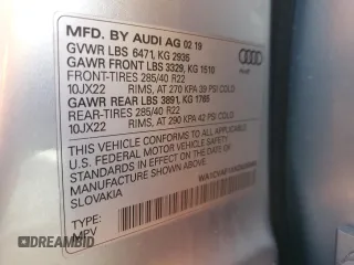 2019 Audi Q8 Prestige with VIN WA1CVAF1XKD026566, listed as a Copart auction lot 48567395 with 49,038 mi miles and Salvage title. Bid and sale history available at DreamBid. Image 15.