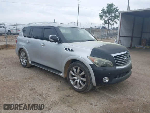 2012 Infiniti QX56 8-passenger with VIN JN8AZ2ND1C9715021, listed as a IAAI auction lot 41893659 with 170,969 mi miles and . Bid and sale history available at DreamBid. Image 1.