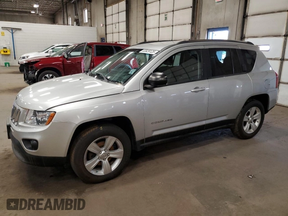2012 Jeep Compass Sport with VIN 1C4NJCBB0CD677758, listed as a Copart auction lot 53929125 with 156,835 mi miles and Clean Title. Bid and sale history available at carsss.com. Image 1.